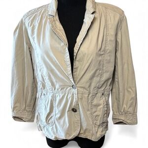 Coupé Collection Women's Cotton Jacket‎ Size 14 Button Lightweight Beige EUC